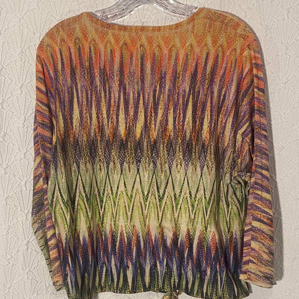 Chico's Multicolor Chevron Pattern Patterned Blou… - image 6